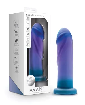 Avant Midnight Rendezvous Ocean Blue - Hand-Sculpted Silicone Dildo with Suction Cup Base