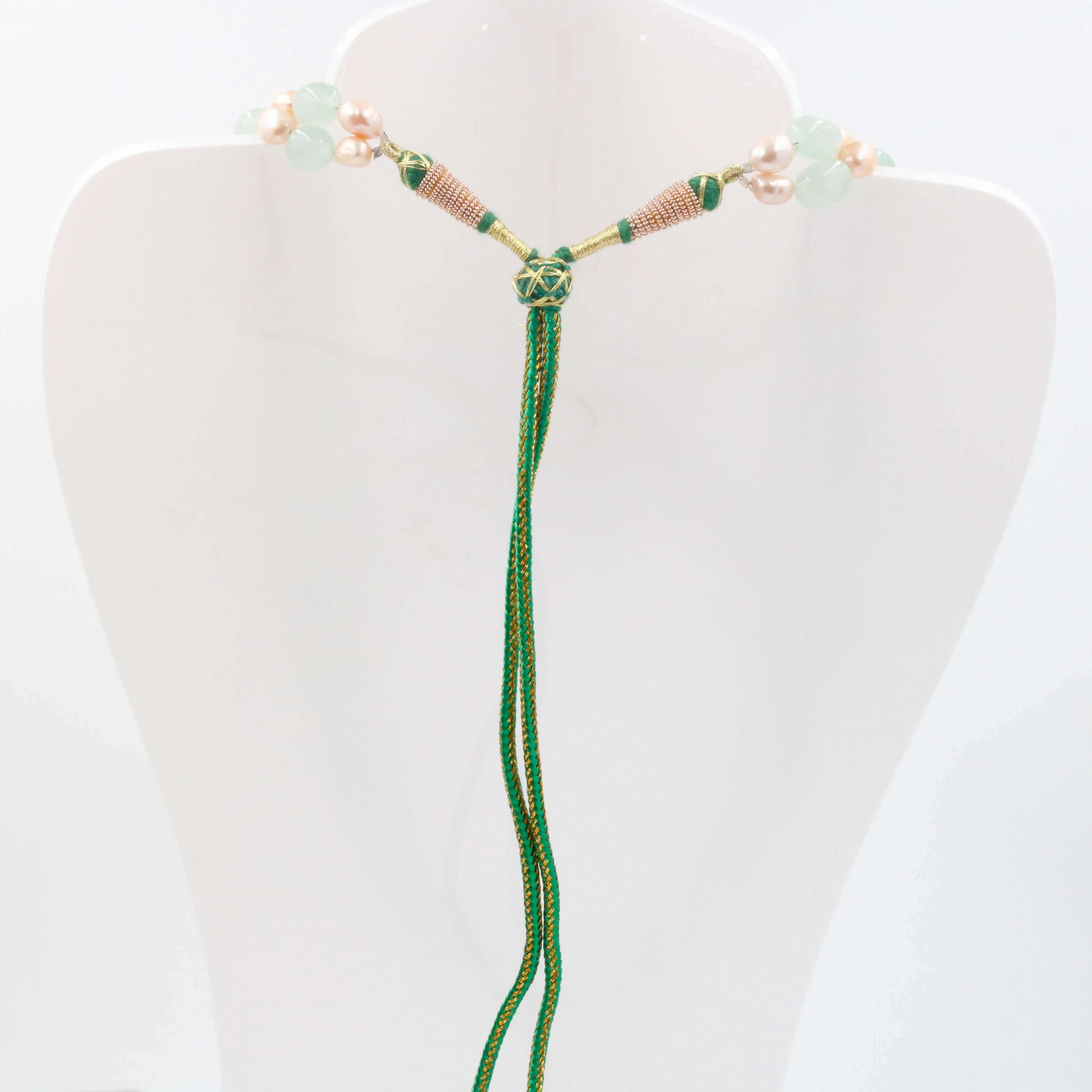 Aventurine & Fresh Water Pearl Necklace Green Quartz Beads Gemstone Necklace Beaded Necklace Indian Necklace Sarafa Necklace SKU: 6143103