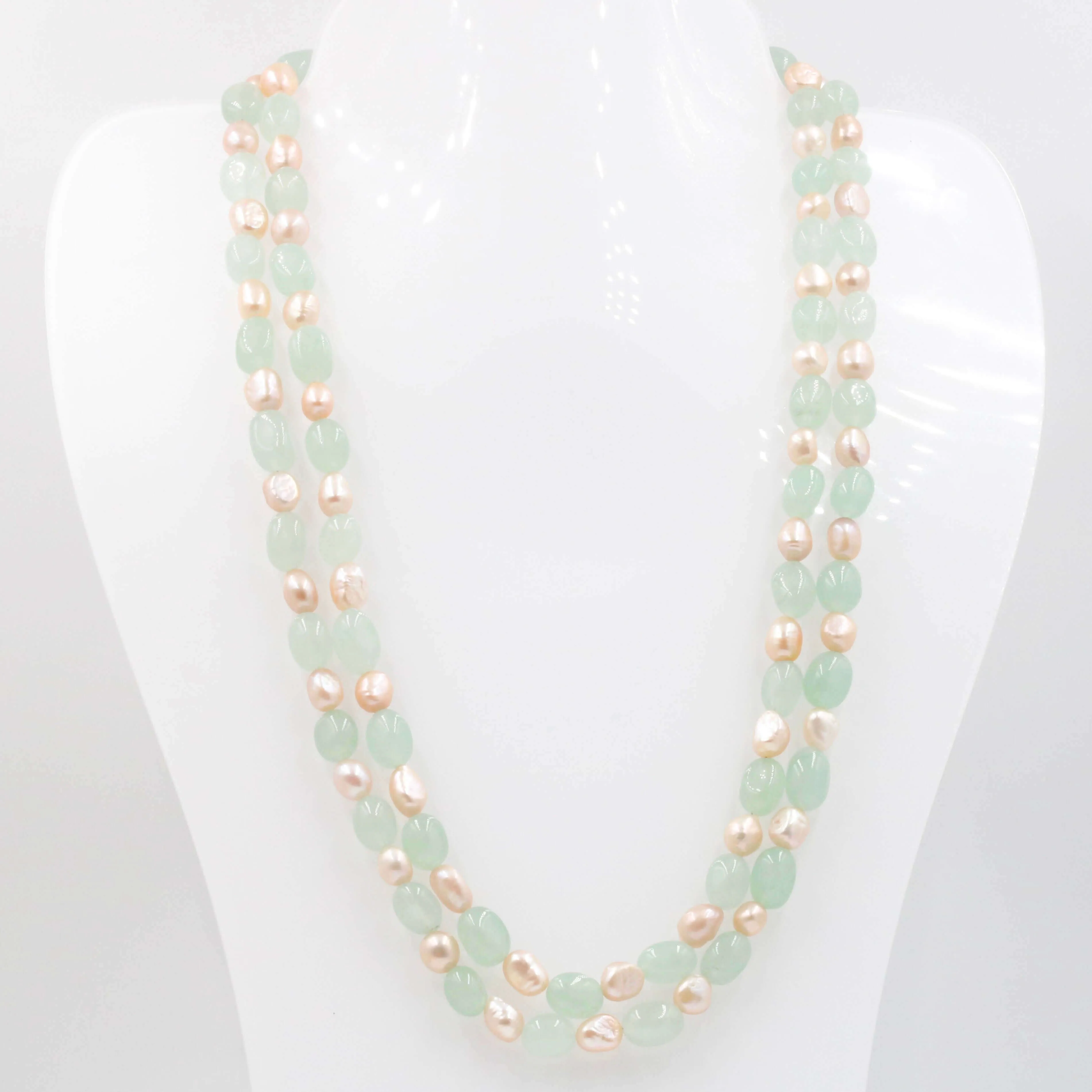 Aventurine & Fresh Water Pearl Necklace Green Quartz Beads Gemstone Necklace Beaded Necklace Indian Necklace Sarafa Necklace SKU: 6143103