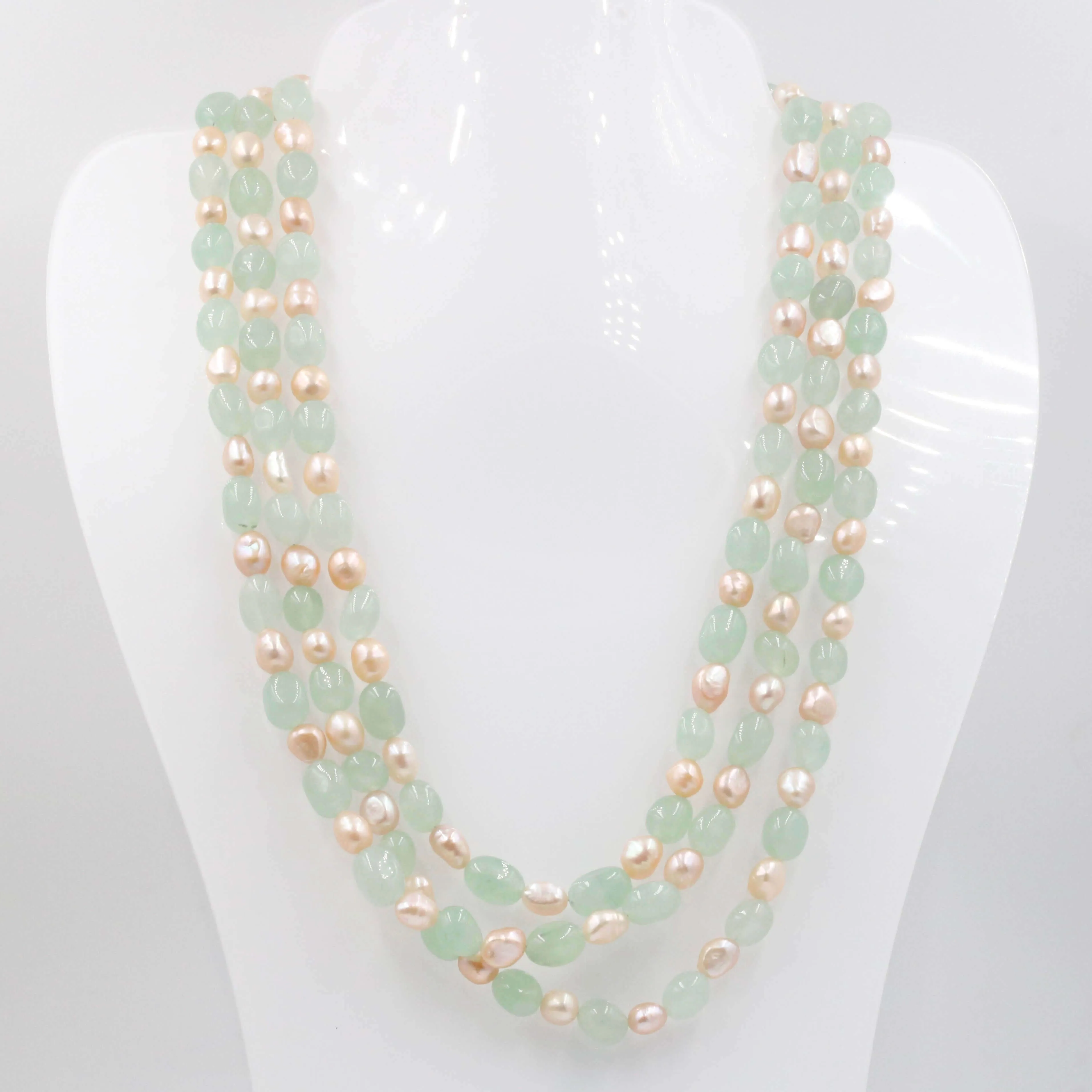 Aventurine & Fresh Water Pearl Necklace Green Quartz Beads Gemstone Necklace Beaded Necklace Indian Necklace Sarafa Necklace SKU: 6143103