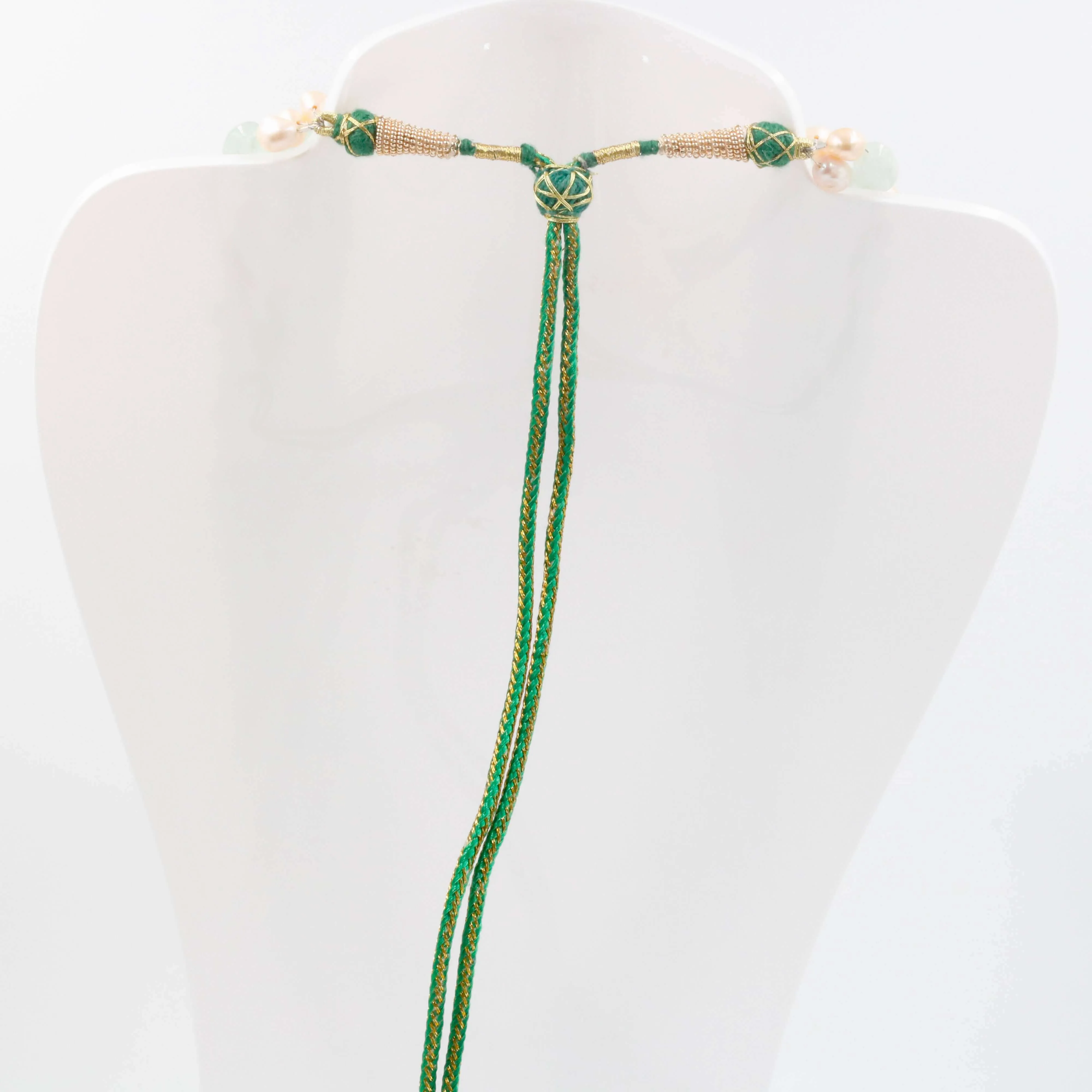 Aventurine & Fresh Water Pearl Necklace Green Quartz Beads Gemstone Necklace Beaded Necklace Indian Necklace Sarafa Necklace SKU: 6143103