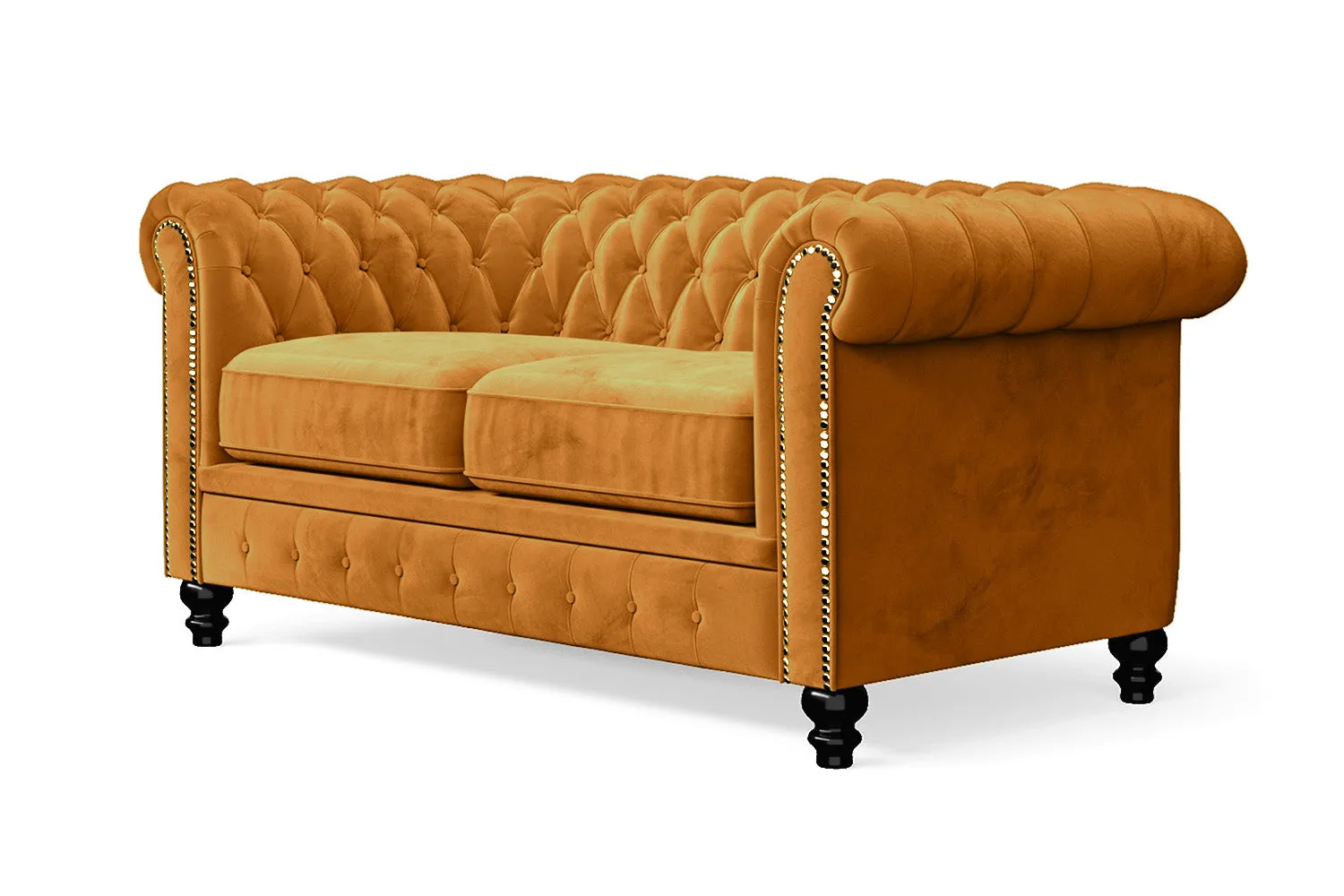 Aversa 2 Seater Sofa Gold Velvet