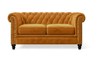 Aversa 2 Seater Sofa Gold Velvet