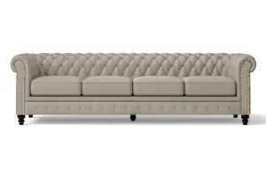 Aversa 4 Seater Sofa Sand Leather