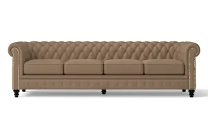 Aversa 4 Seater Sofa Stone Leather