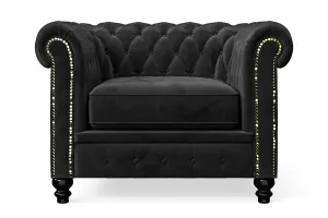 Aversa Armchair Black Velvet