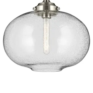 Avery 15" 1-Light Semi-Flush Mount Light with Clear Glass, Brushed Nickel Finish