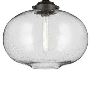 Avery 15" 1-Light Semi-Flush Mount Light with Clear Glass, Olde Bronze Finish