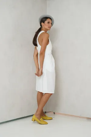 Avery Overlap Nursing Dress     (Eggshell)