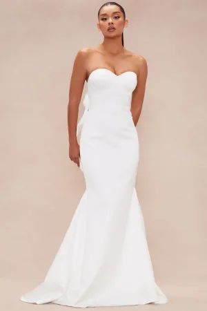 Avianna Satin Bow Gown - White