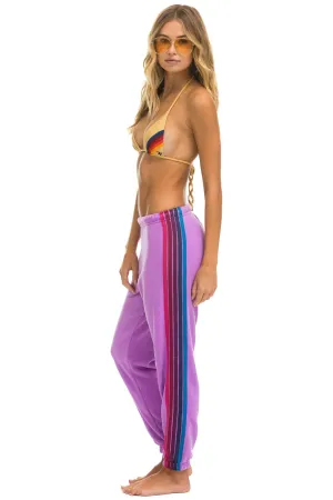 Aviator Nation 5 Stripe Sweatpants Neon Purple/Pink/Purple