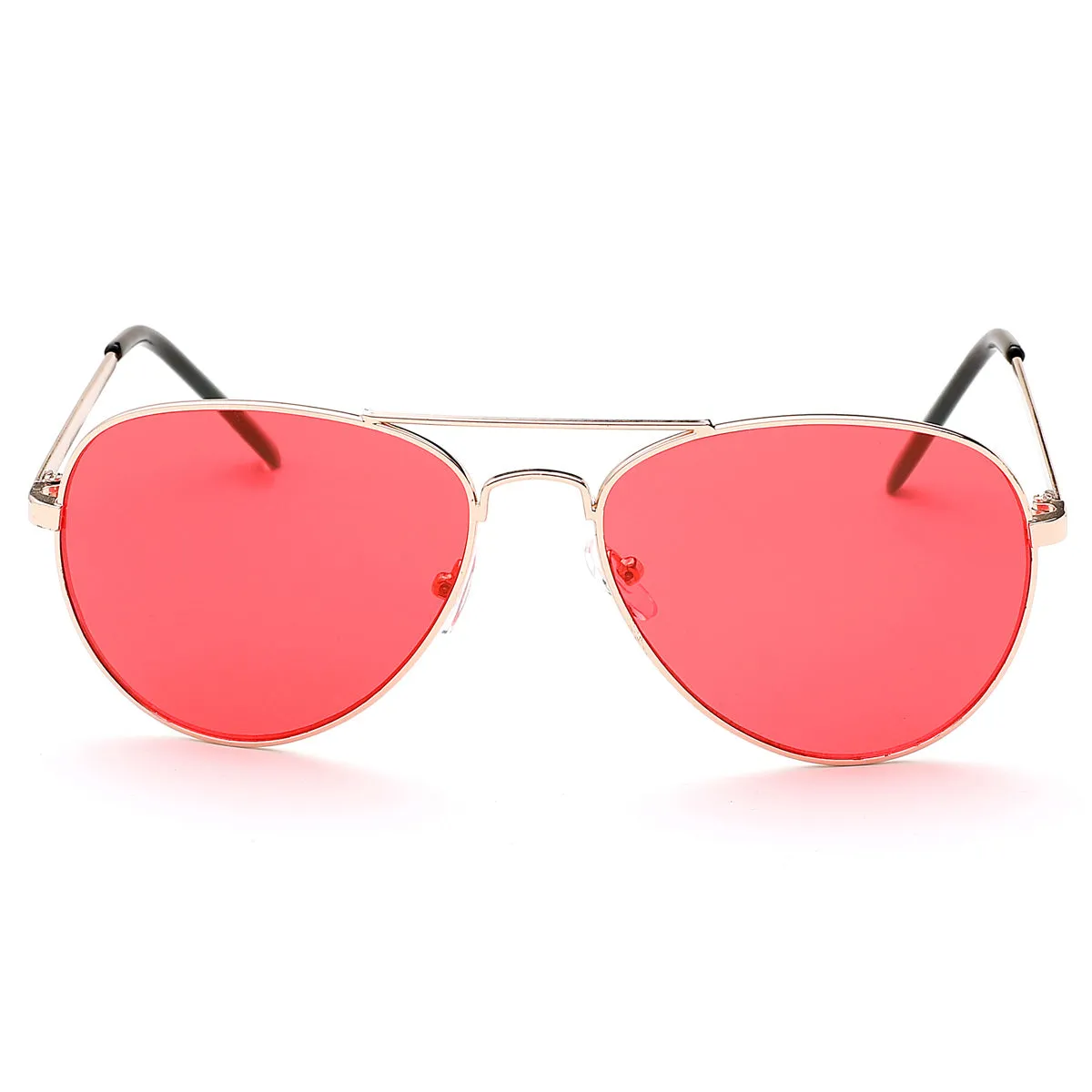 Aviator Sunglasses Classic - Non-Polarized - Gold Frame - Red