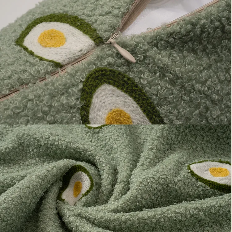 Avocado Embroidery Pattern Pillow