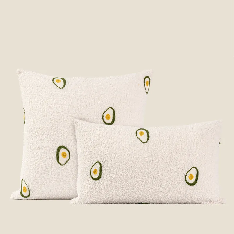 Avocado Embroidery Pattern Pillow