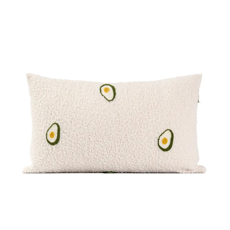 Avocado Embroidery Pattern Pillow