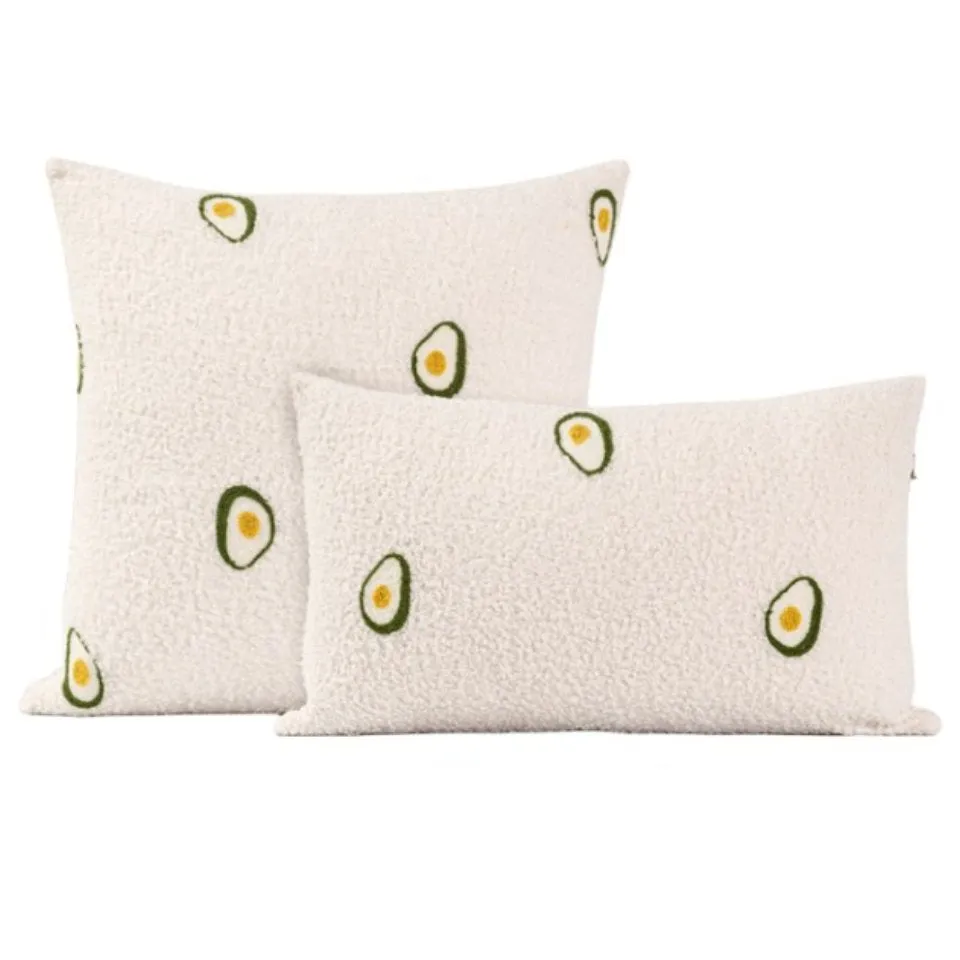 Avocado Embroidery Pattern Pillow