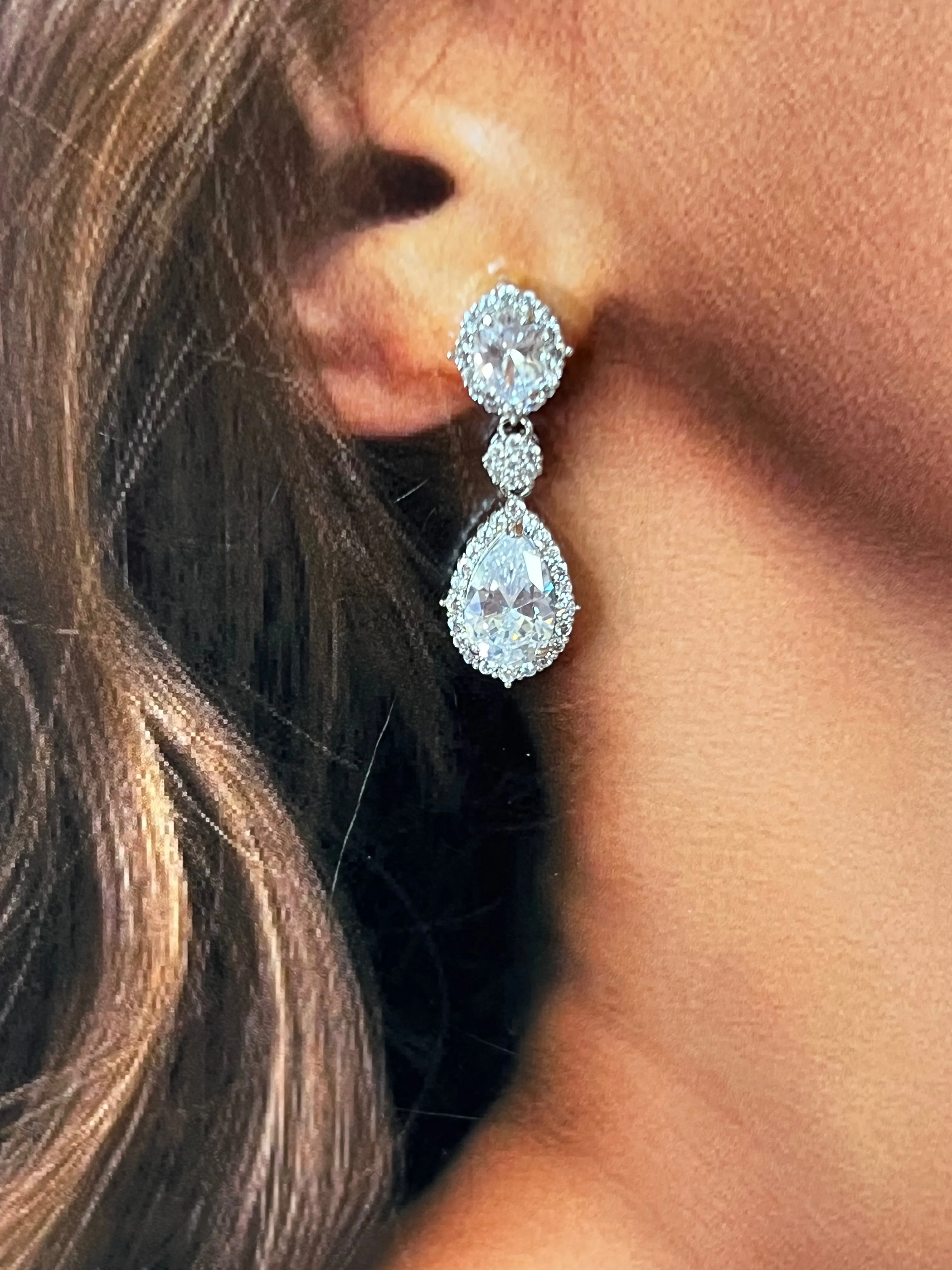 AWE Simulated Diamond Drop Earrings