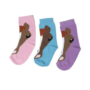 AWST Int'l  Youth Horse Face Crew socks - 3 pack