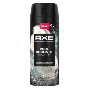 Axe Fine Fragrance Collection Men's Deodorant Spray, Pure Coconut Aluminum-Free, 4 oz