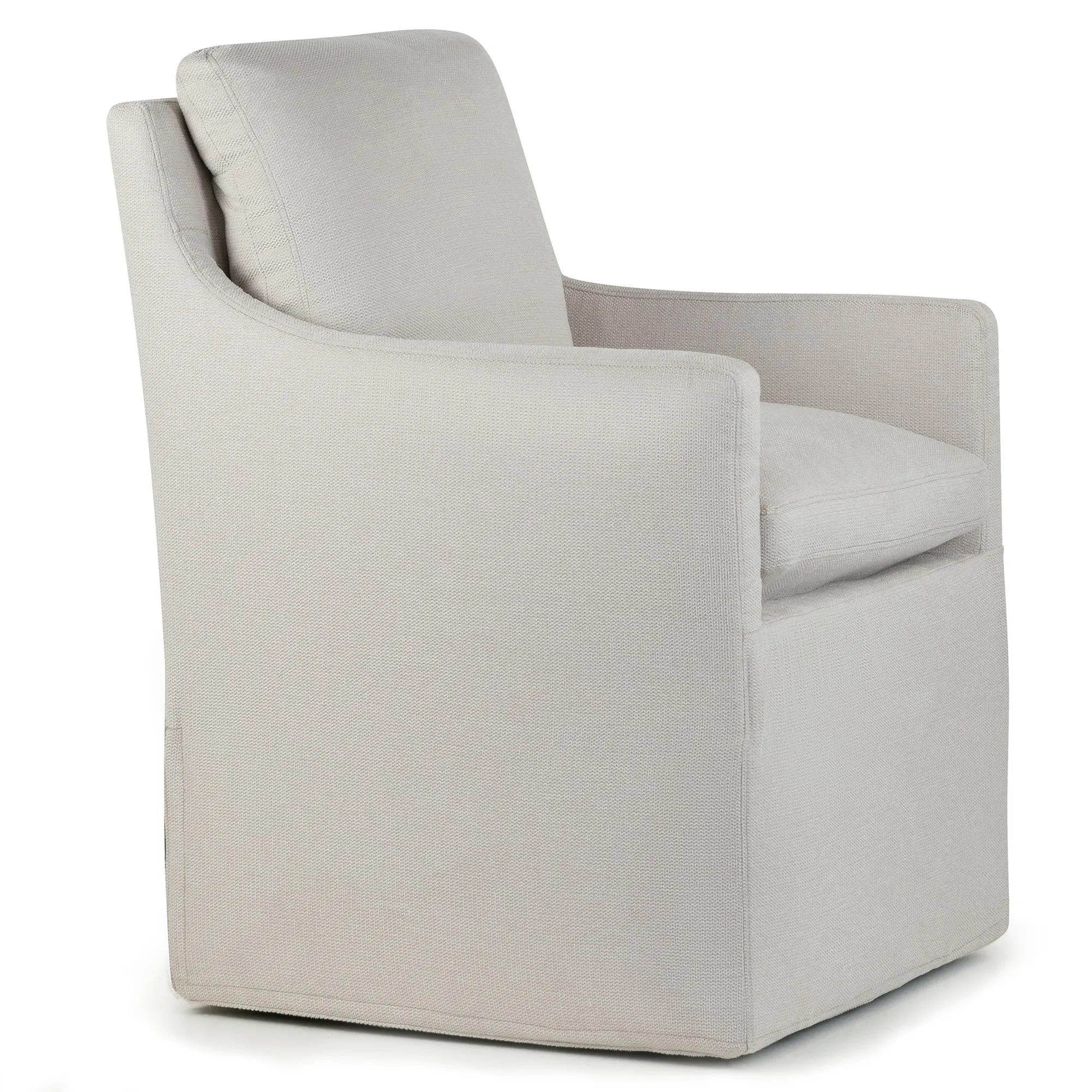 Axel Beige Fabric Accent Chair with Down Feathers