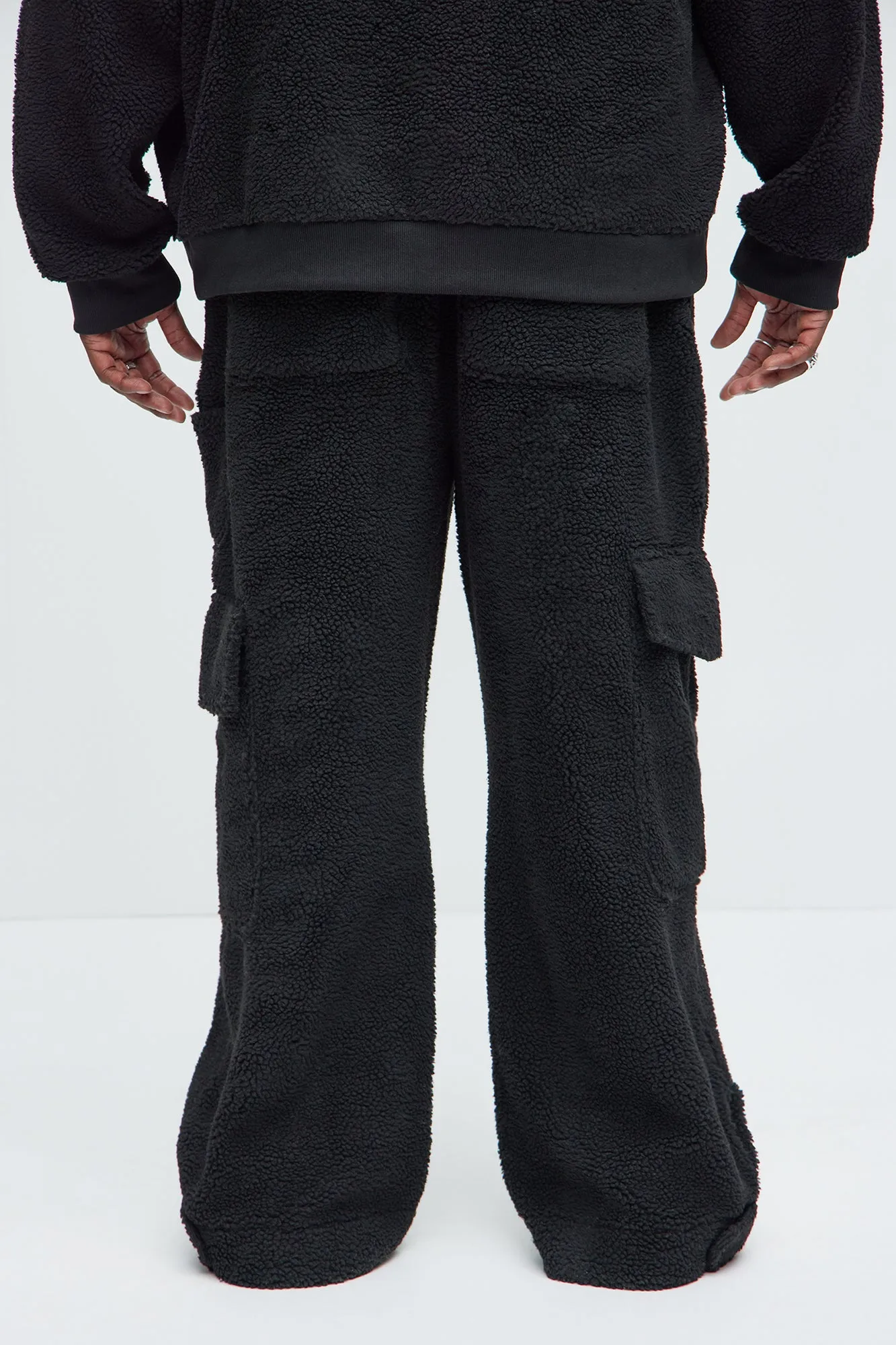 Axel Polar Fleece Baggy Cargo Pants - Black