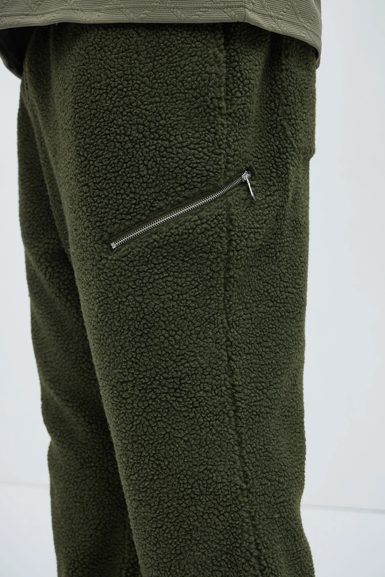 Axel Polar Fleece Zip Straight Sweatpants - Olive