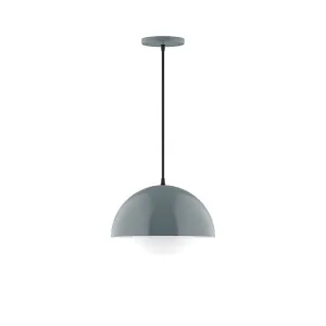 Axis Arcade 12" Pendant Light with Glass Globe in Slate Gray