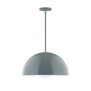 Axis Arcade 18" Stem Hung Pendant Light with Glass Globe in Slate Gray