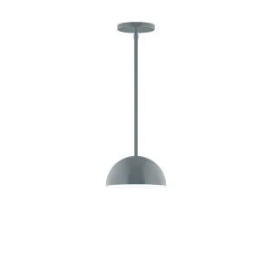 Axis Arcade 8" LED Stem Hung Pendant Light in Slate Gray