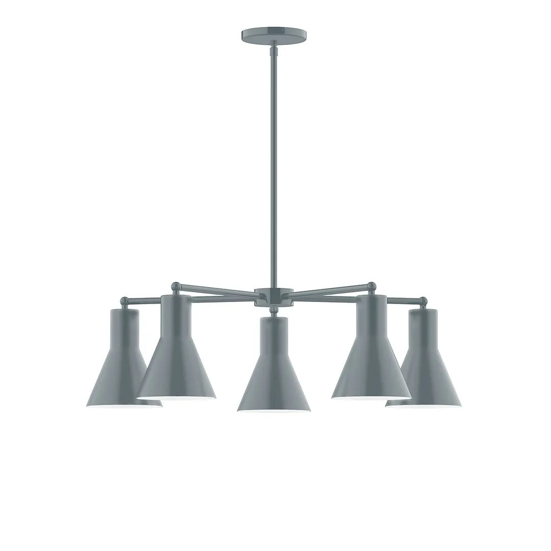 Axis Flare 5-Light LED Chandelier in Slate Gray