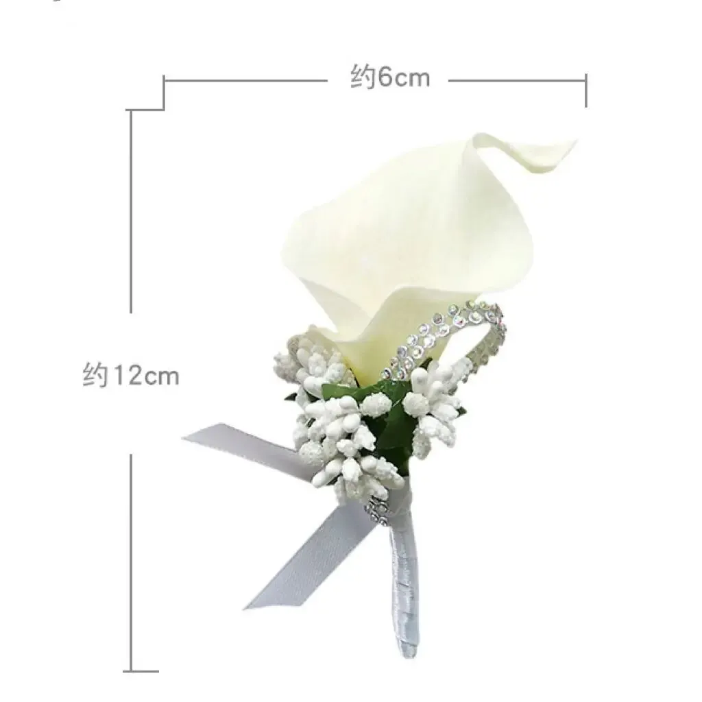 AYiCuthia Royal White Waterfall Bridal Bouquet Artificial Flowers with Pearls