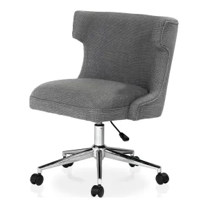 Ayles Chic Gray Low Wingback Swivel Office Chair