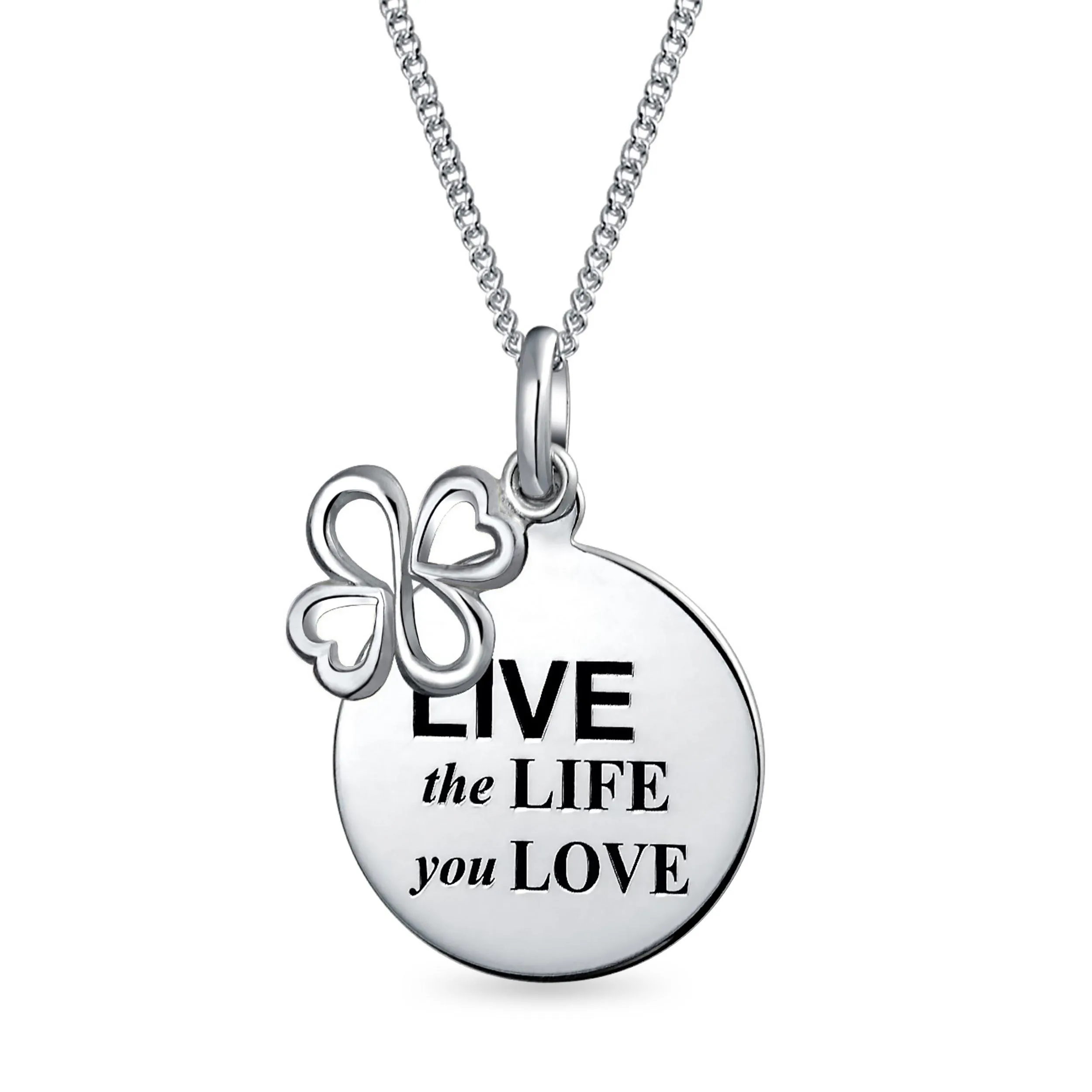 AYLLU Live The Life You Love Disc BFF Pendant Necklace Sterling Silver