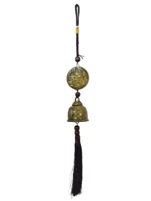 Ayoni Feng Shui Lucky Gautama Buddha Metallic Wind Chim Bell with Hanging String for Good Luck and Fortune