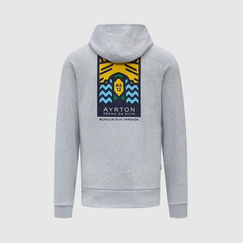 Ayrton Senna Seasonal Graphic Hoodie - Grey