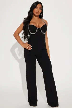 Azalea Chain Jumpsuit - Black