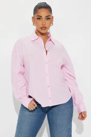 Azani Oversized Striped Shirt - Pink/combo