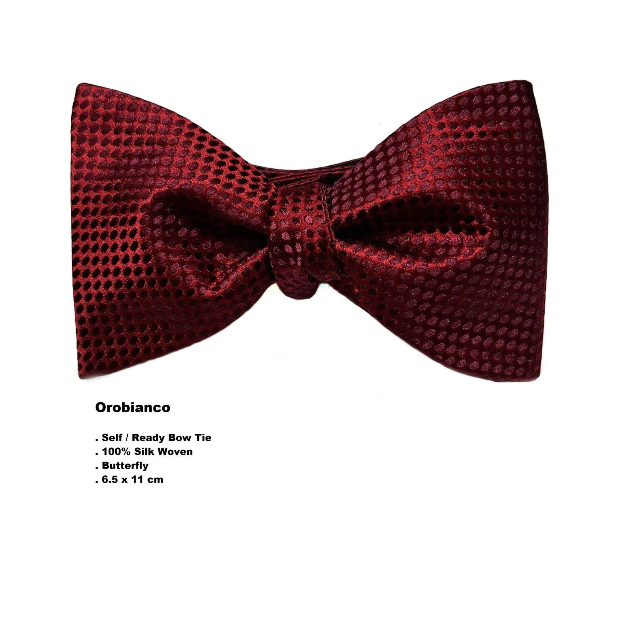 Azthom Red Woven Bow Tie