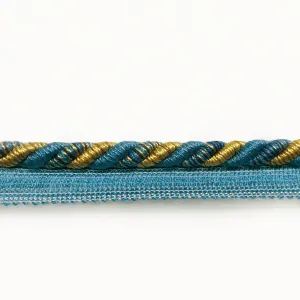 Azure and Yellow High Quality Decorative Lip Cord Trim by the yard