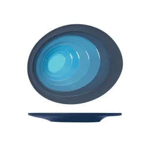 Azure Blue Atlantis Melamine Oval Plate 22 x 17.5cm - Pack 6