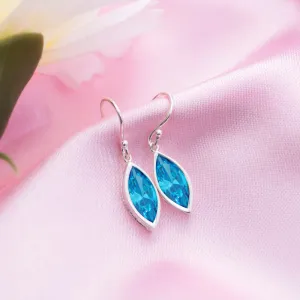 Azure Cascade Rhodium Plated Blue CZ 925 Sterling Silver Drop Earrings