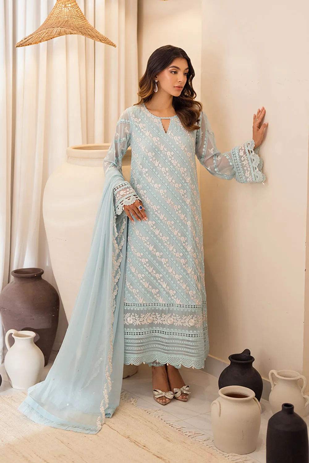 Azure Ensembles Luxury Chiffon Formals – Mint Glaze