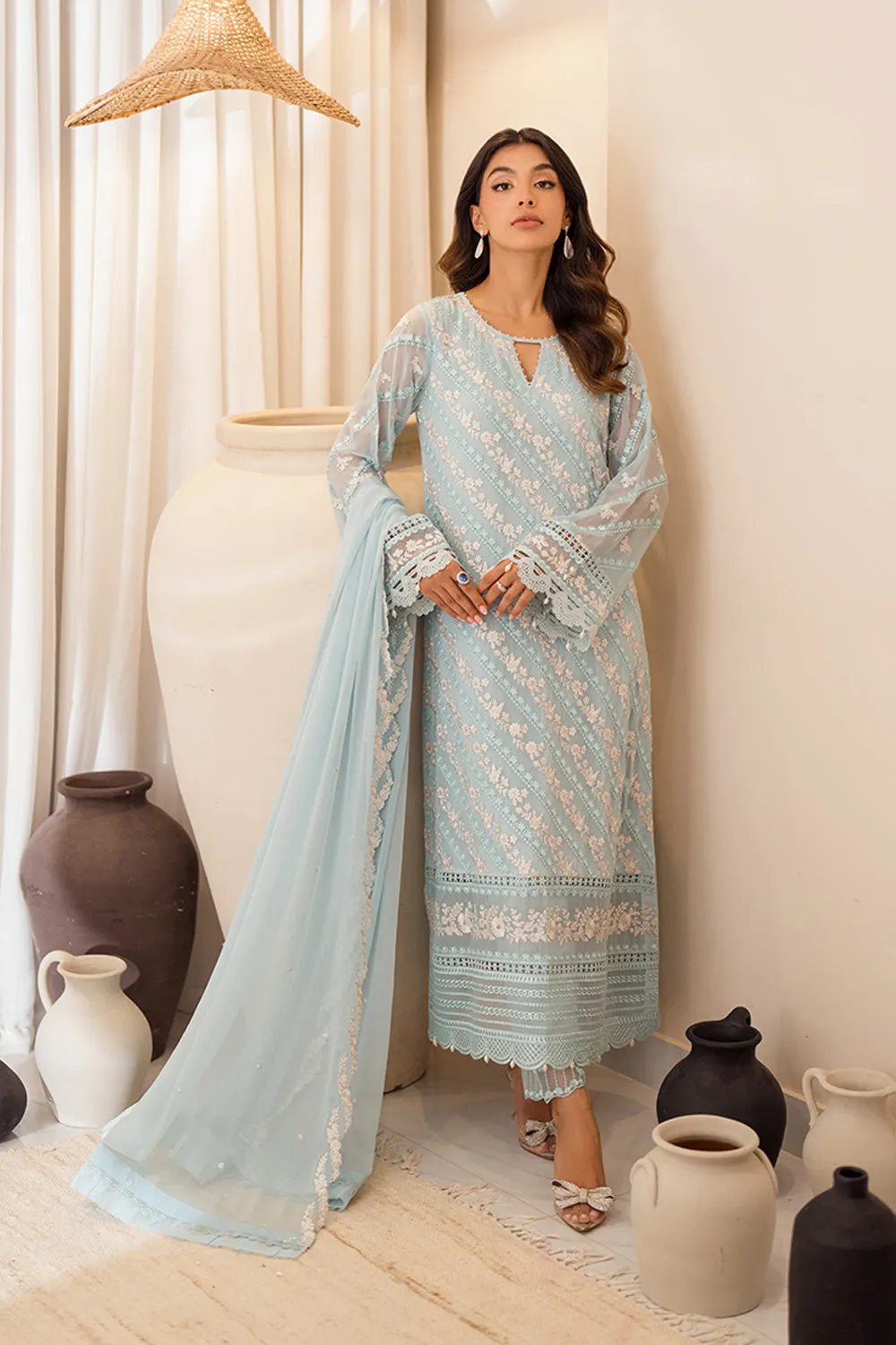 Azure Ensembles Luxury Chiffon Formals – Mint Glaze