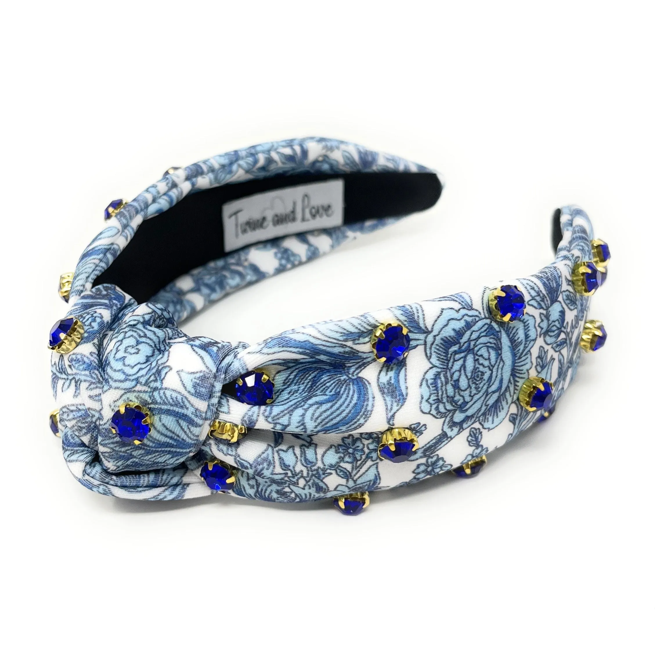 Azure Jeweled Knot Headband