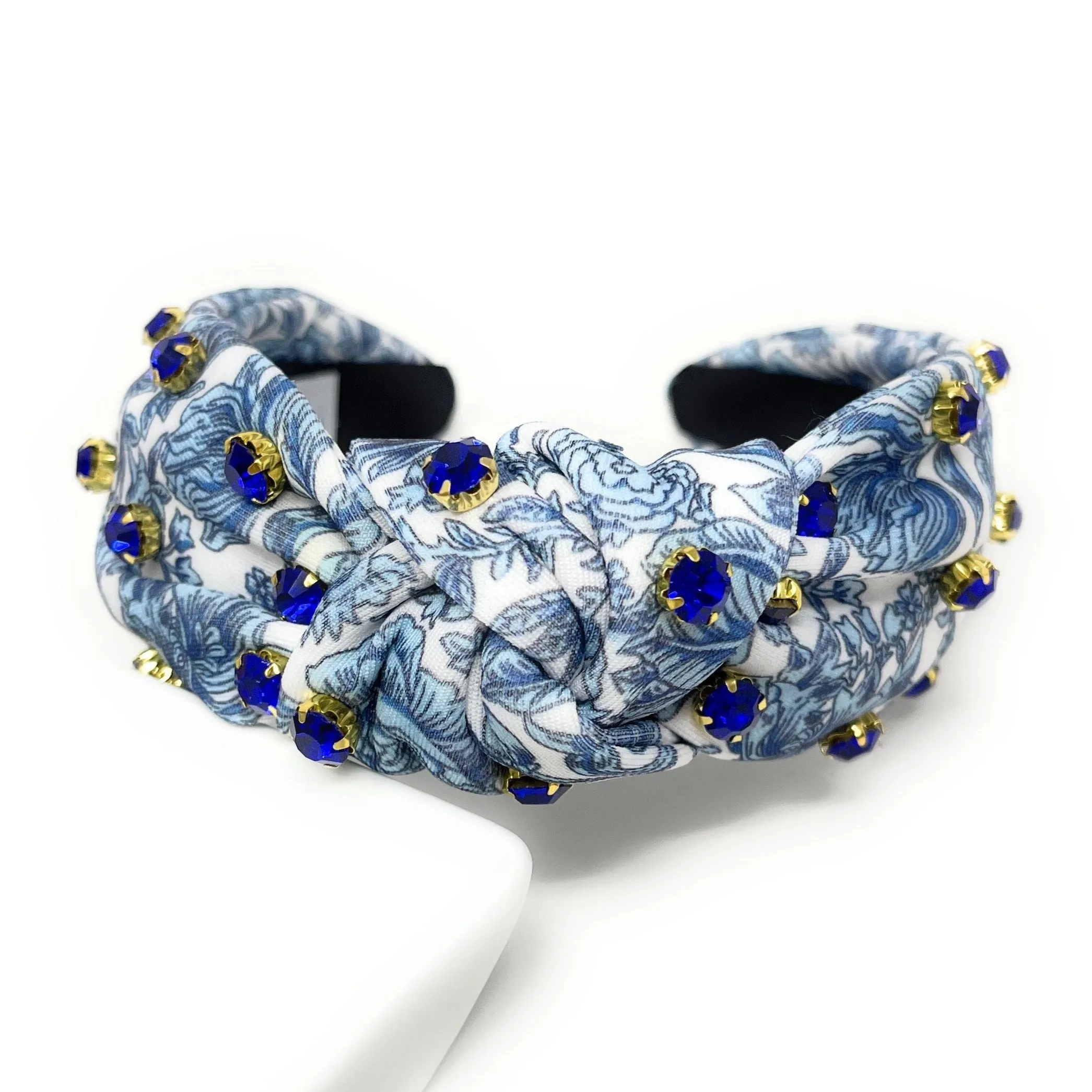 Azure Jeweled Knot Headband