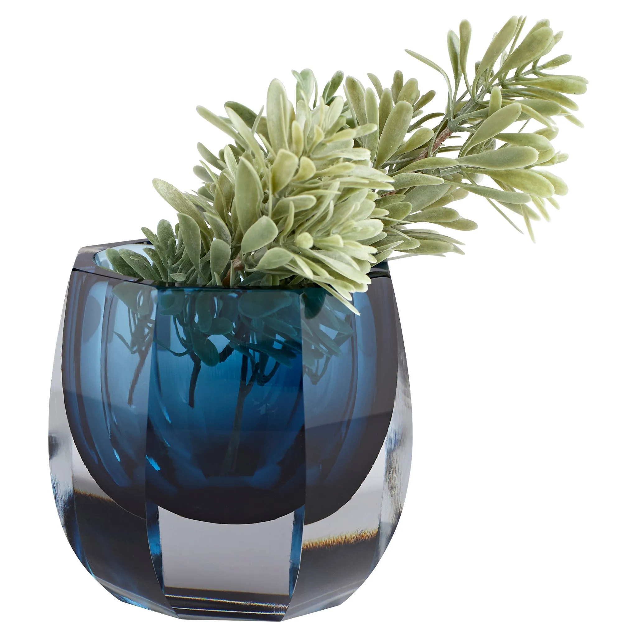 Azure Oppulence Vase | Blue & Clear – Small