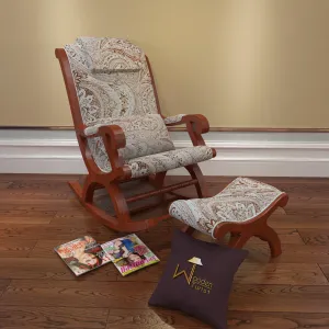 Azure Premium Rocking Chair with Foot Rest & Pillow