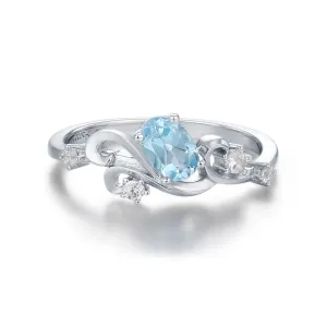 Azure Tide Blue Topaz Ring