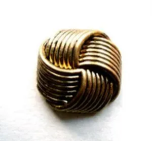 B11026 17mm Dull Antique Brass Gilded Poly Knot Shank Button