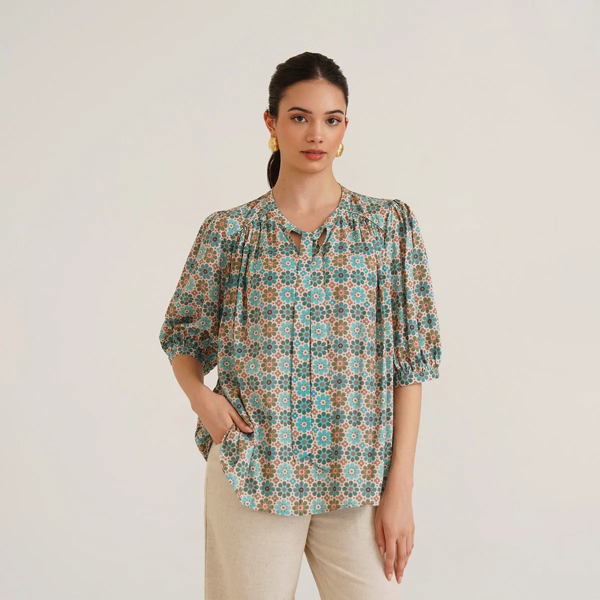 B77 Organic Bamboo Printed Women's Top